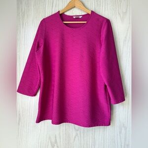 ALLISON DALEY Magenta Pink Knit Stretchy Top Large EUC